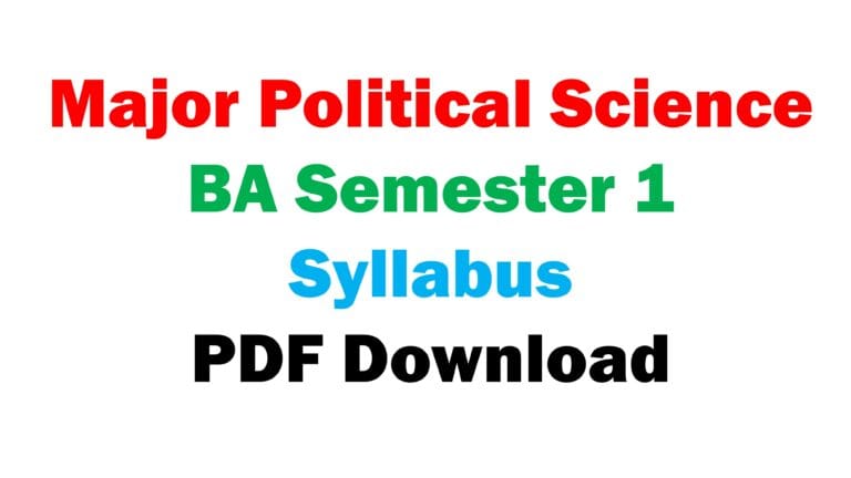 Major Political Science BA Semester 1 Syllabus PDF Download - Ba Online ...